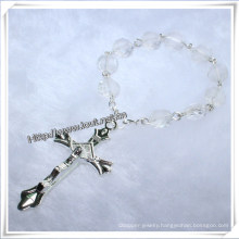 Transparent Glass Beads Finger Rosary with Cross (IO-CE005)